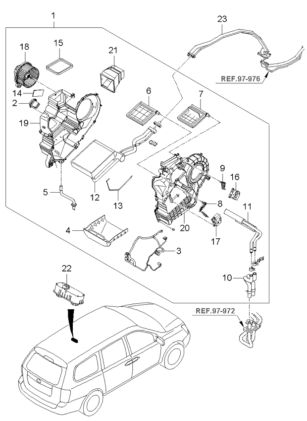 A/C SYSTEM - COOLER LINE, REAR