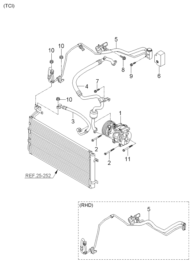 A/C SYSTEM - COOLER LINE, FRONT