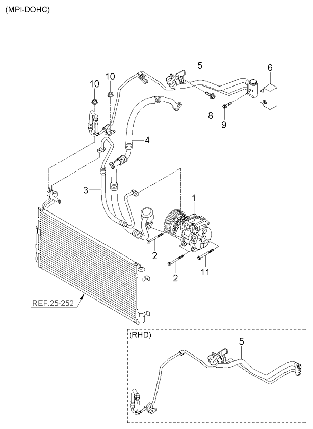 A/C SYSTEM - COOLER LINE, FRONT