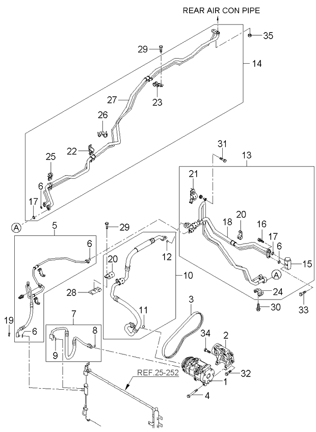 A/C SYSTEM - COOLER LINE, REAR