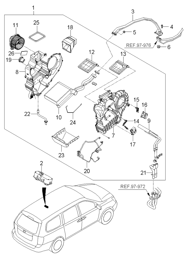 A/C SYSTEM - COOLER LINE, REAR