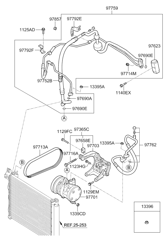 A/C SYSTEM - COOLER LINE, FRONT