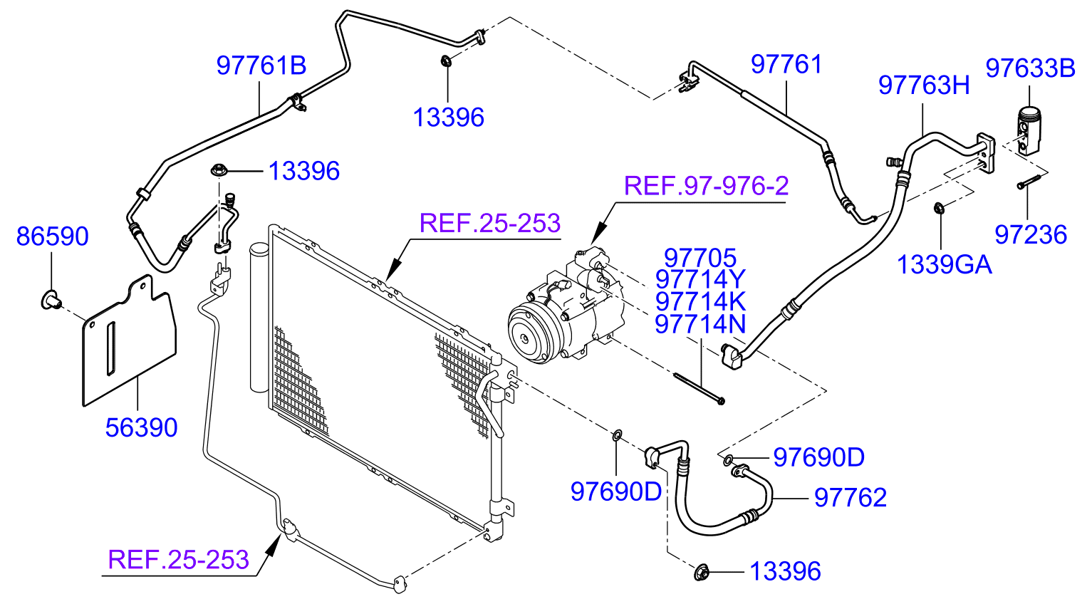 A/C SYSTEM - COOLER LINE, FRONT