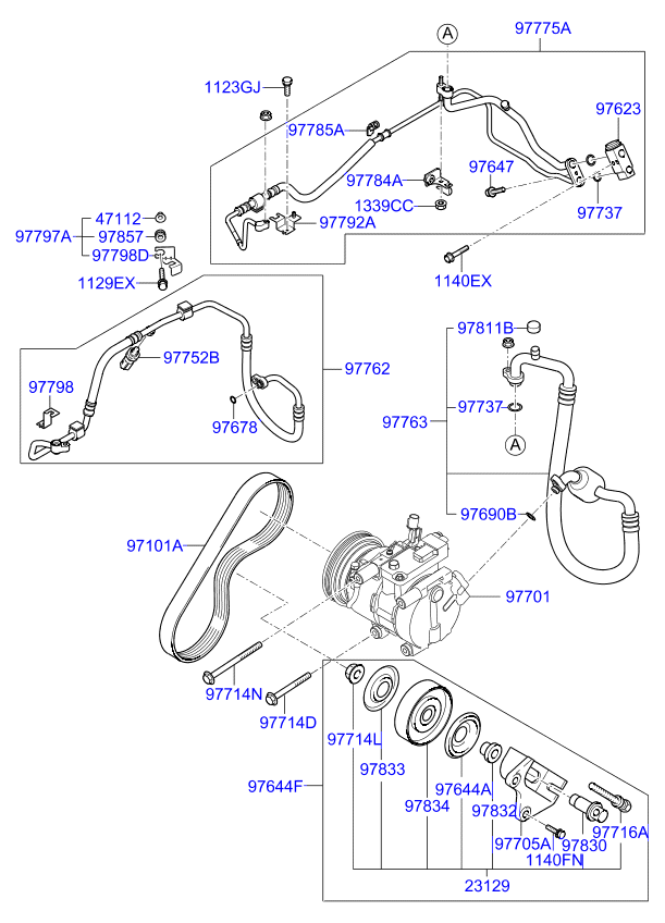 A/C SYSTEM - COOLER LINE, FRONT