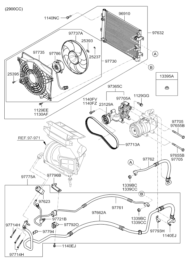 A/C SYSTEM - COOLER LINE, FRONT