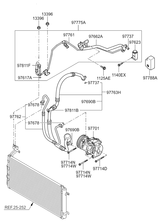 A/C SYSTEM - COOLER LINE, FRONT