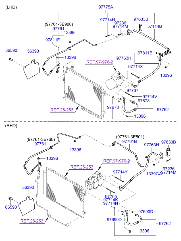 A/C SYSTEM - COOLER LINE, FRONT