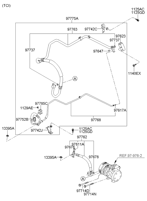 A/C SYSTEM - COOLER LINE, FRONT