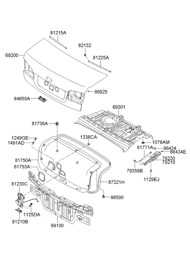 PANEL - TRUNK LID & LOCKING SYSTEM - TRUNK LID