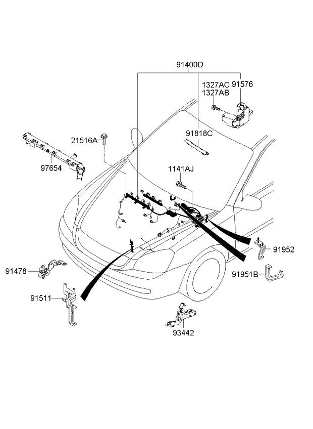 A/C SYSTEM - COOLER LINE, FRONT