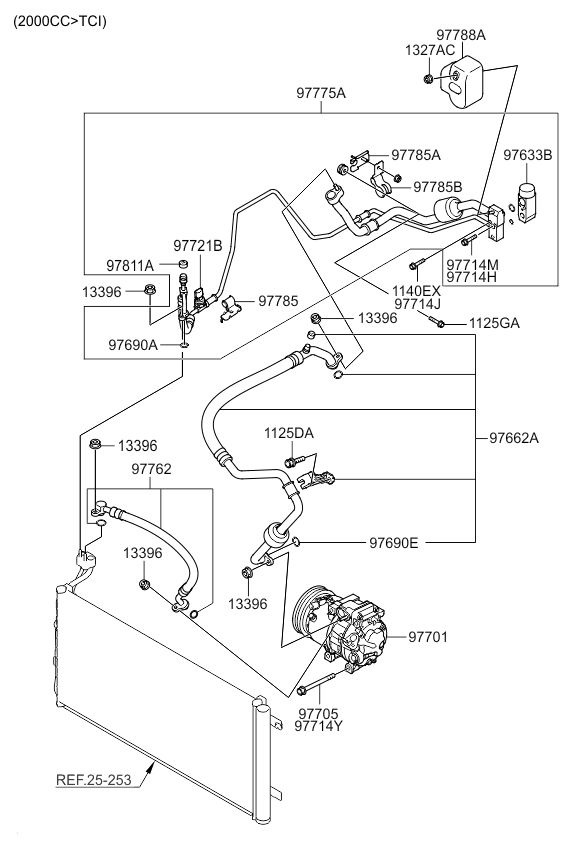 A/C SYSTEM - COOLER LINE, FRONT