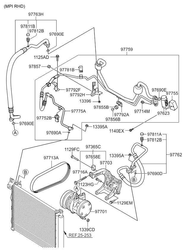 A/C SYSTEM - COOLER LINE, FRONT