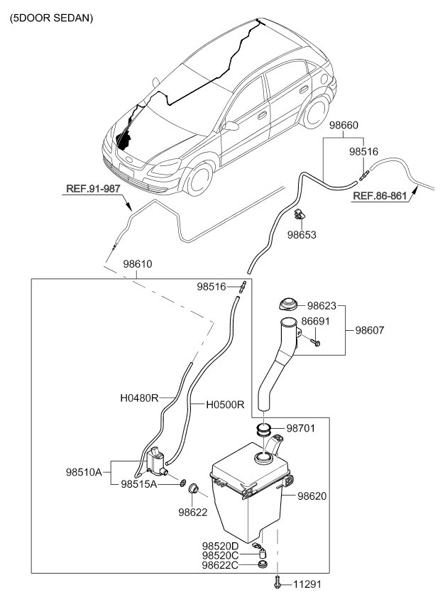 A/C SYSTEM - COOLER LINE, FRONT