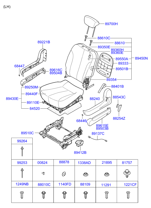 HARDWARE - REAR SEAT