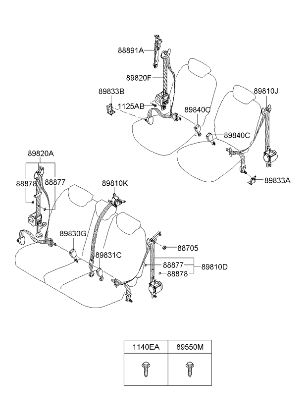 HARDWARE - REAR SEAT