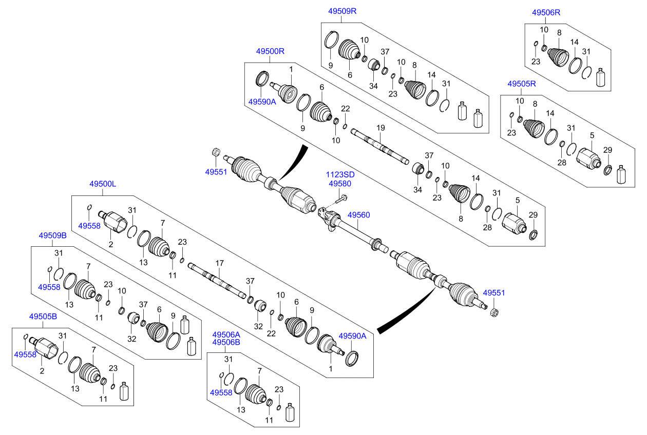 DRIVE SHAFT ASSY - REAR