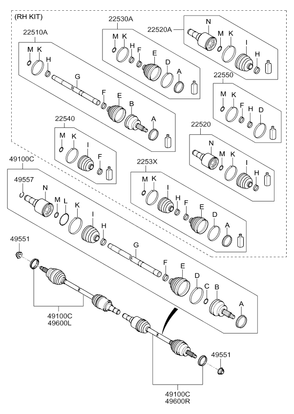 DRIVE SHAFT ASSY - REAR