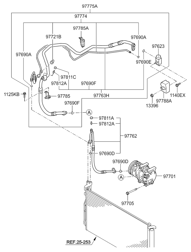 A/C SYSTEM - COOLER LINE, FRONT