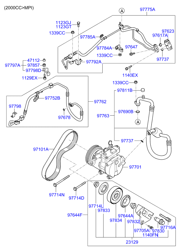 A/C SYSTEM - COOLER LINE, FRONT