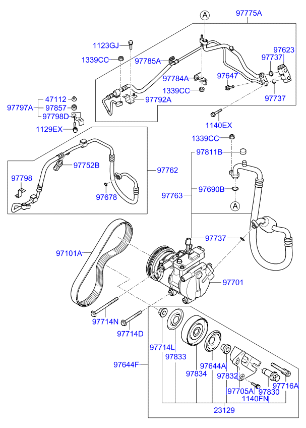 A/C SYSTEM - COOLER LINE, FRONT