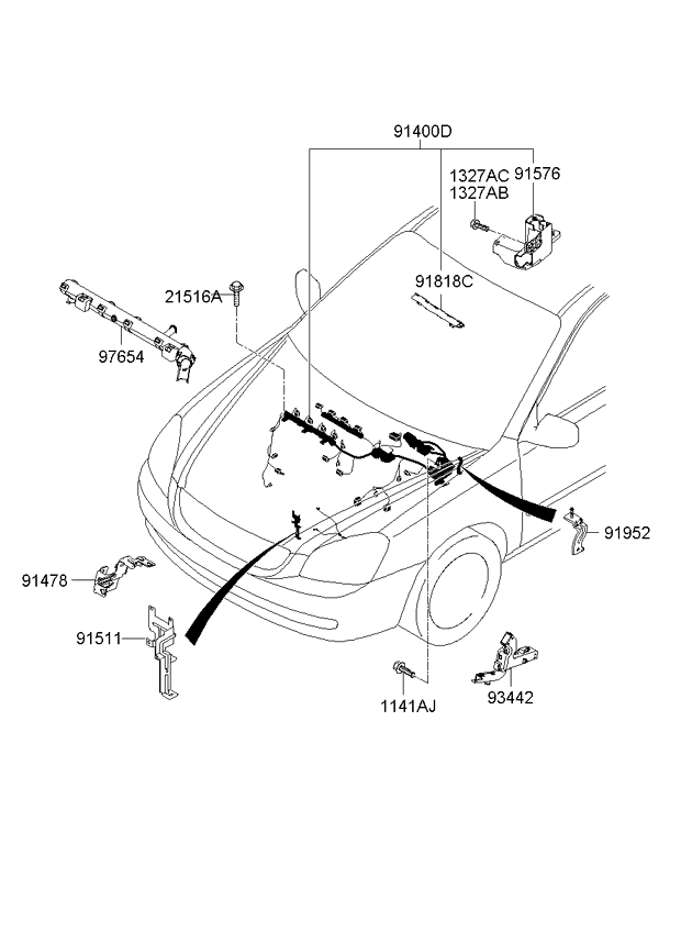 A/C SYSTEM - COOLER LINE, FRONT