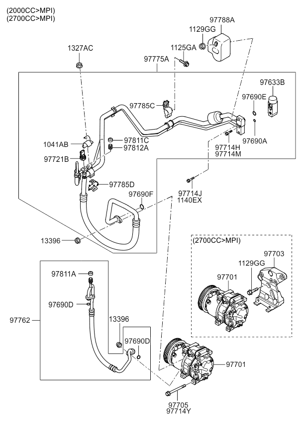 A/C SYSTEM - COOLER LINE, FRONT