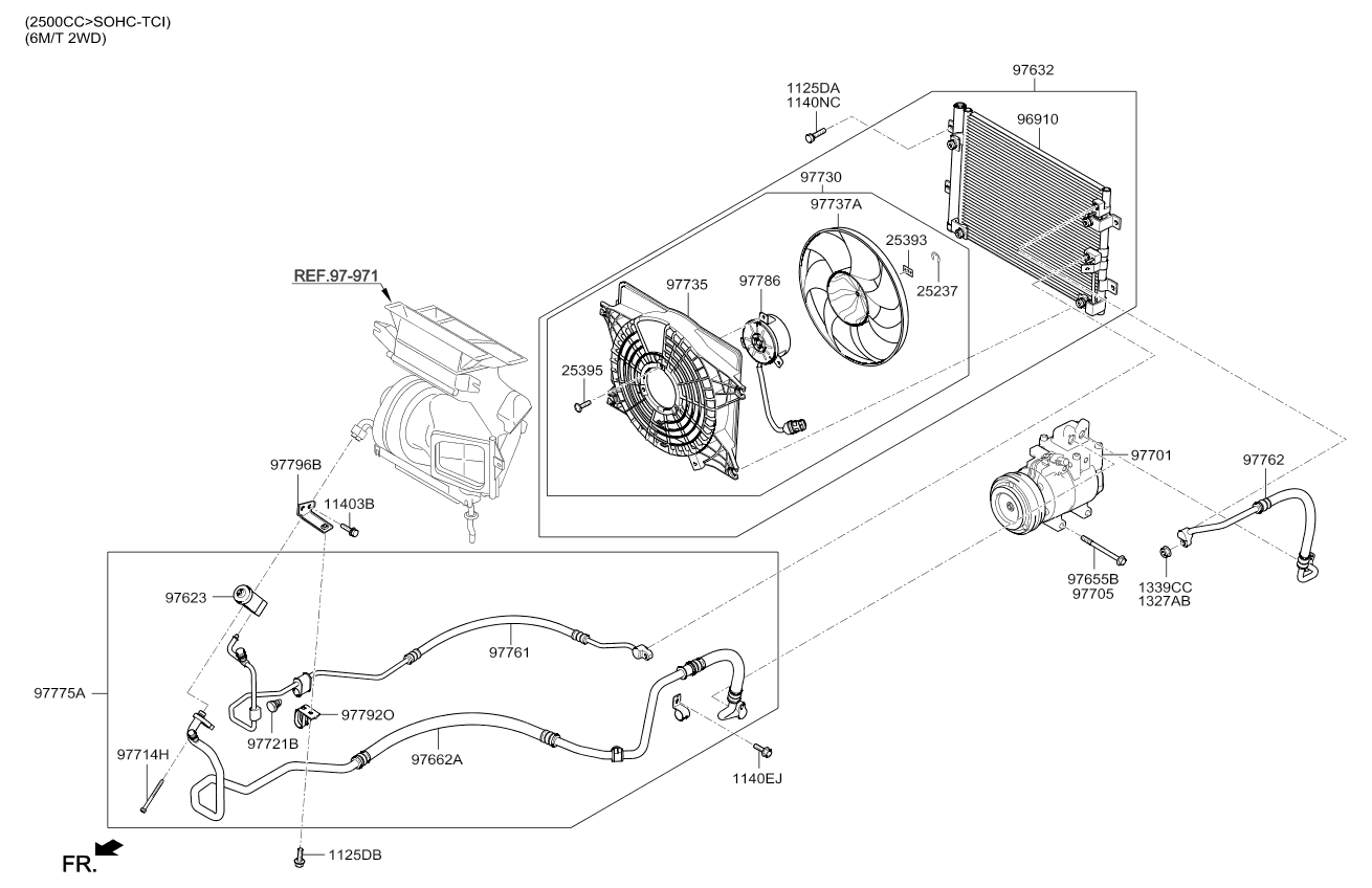 A/C SYSTEM - COOLER LINE, FRONT