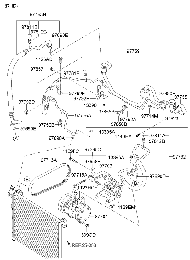 A/C SYSTEM - COOLER LINE, FRONT