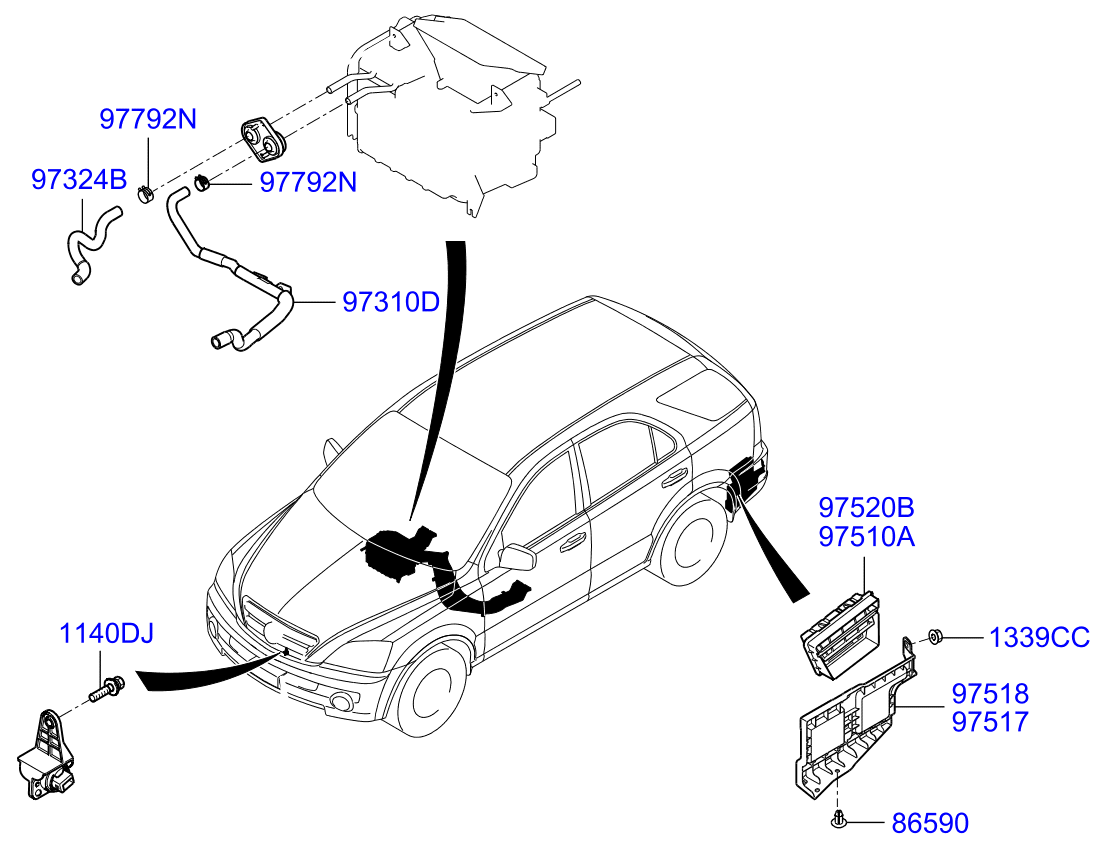 A/C SYSTEM - COOLER LINE, FRONT