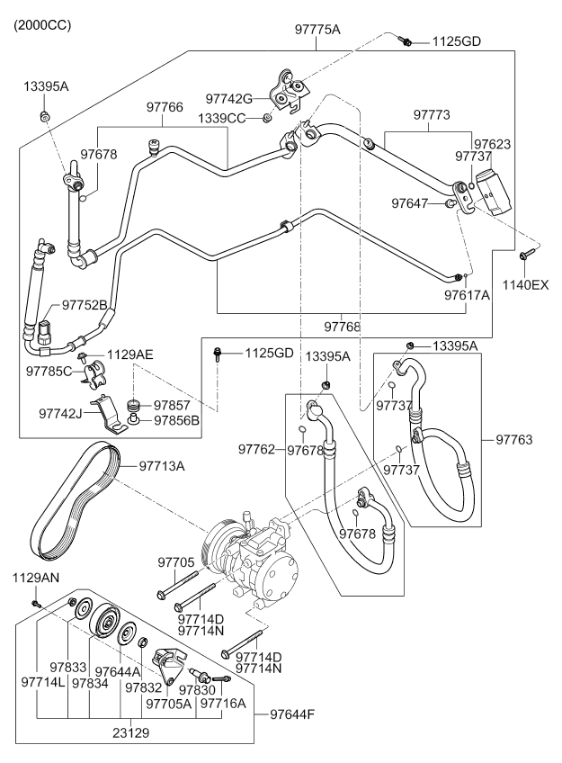 A/C SYSTEM - COOLER LINE, FRONT