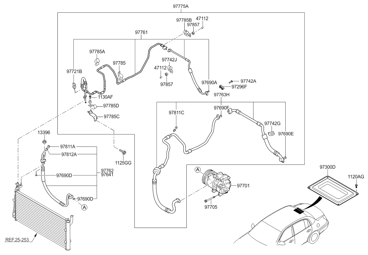 A/C SYSTEM - COOLER LINE, FRONT