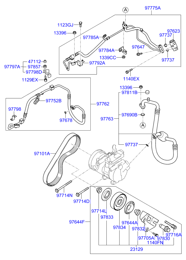 A/C SYSTEM - COOLER LINE, FRONT