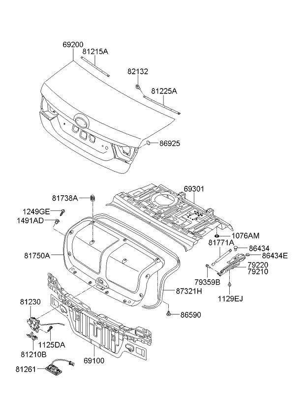 PANEL - TRUNK LID & LOCKING SYSTEM - TRUNK LID