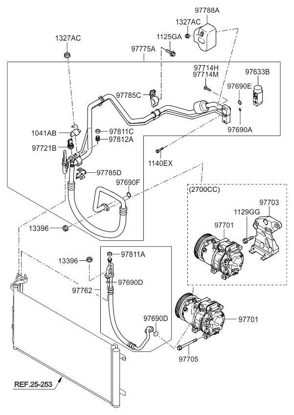 A/C SYSTEM - COOLER LINE, FRONT