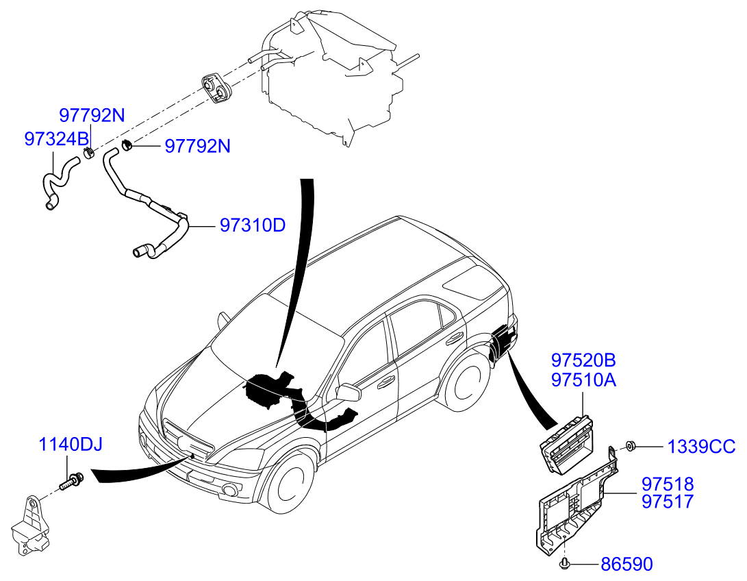 A/C SYSTEM - COOLER LINE, FRONT