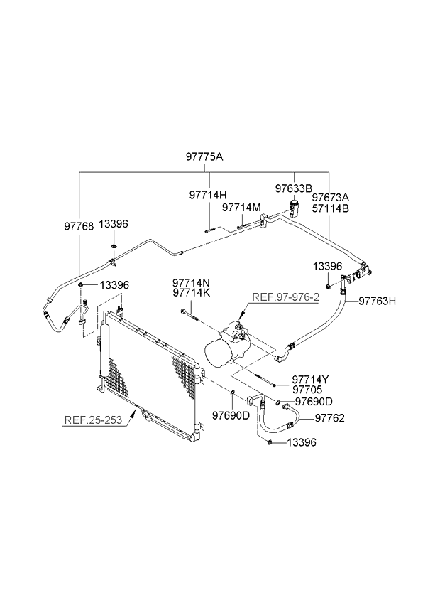 A/C SYSTEM - COOLER LINE, FRONT