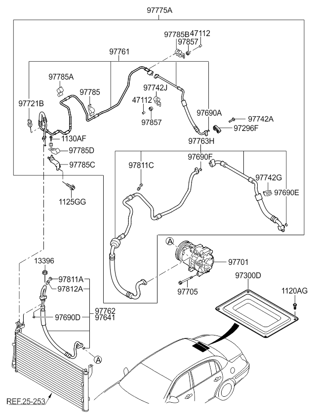 A/C SYSTEM - COOLER LINE, FRONT