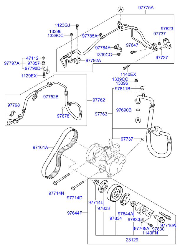 A/C SYSTEM - COOLER LINE, FRONT