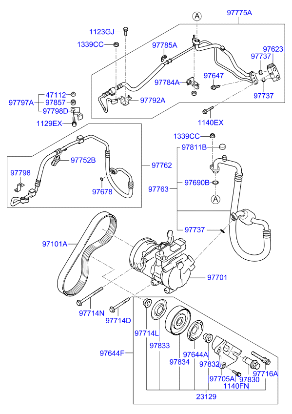 A/C SYSTEM - COOLER LINE, FRONT