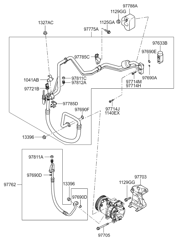 A/C SYSTEM - COOLER LINE, FRONT