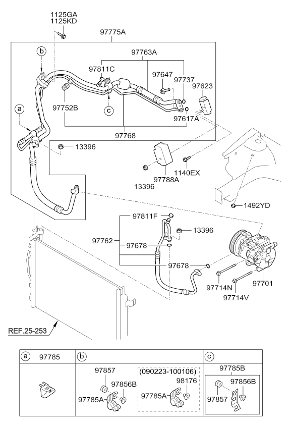 A/C SYSTEM - COOLER LINE, FRONT