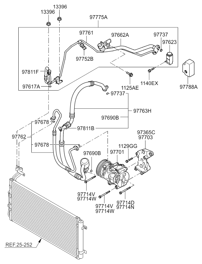 A/C SYSTEM - COOLER LINE, FRONT