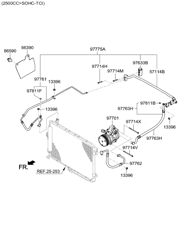 A/C SYSTEM - COOLER LINE, FRONT