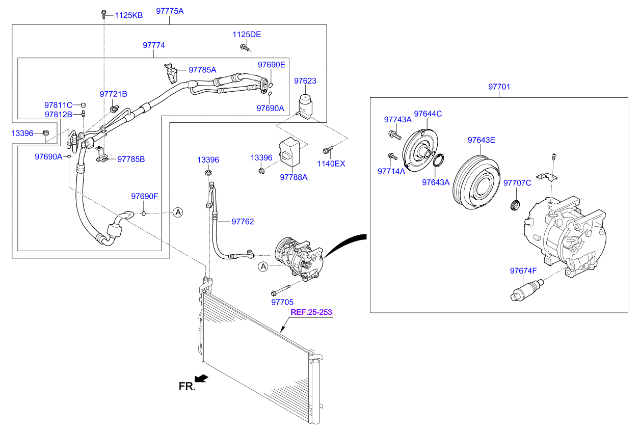 A/C SYSTEM - COOLER LINE, FRONT