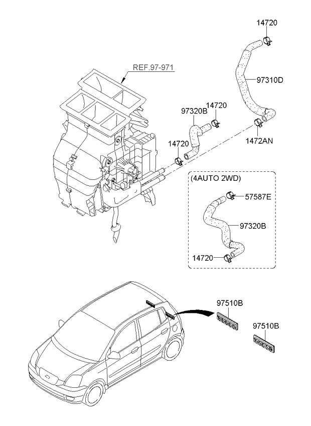 A/C SYSTEM - COOLER LINE, FRONT