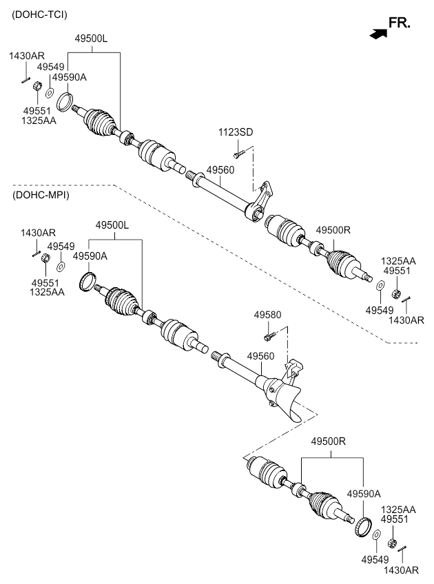 DRIVE SHAFT ASSY - REAR