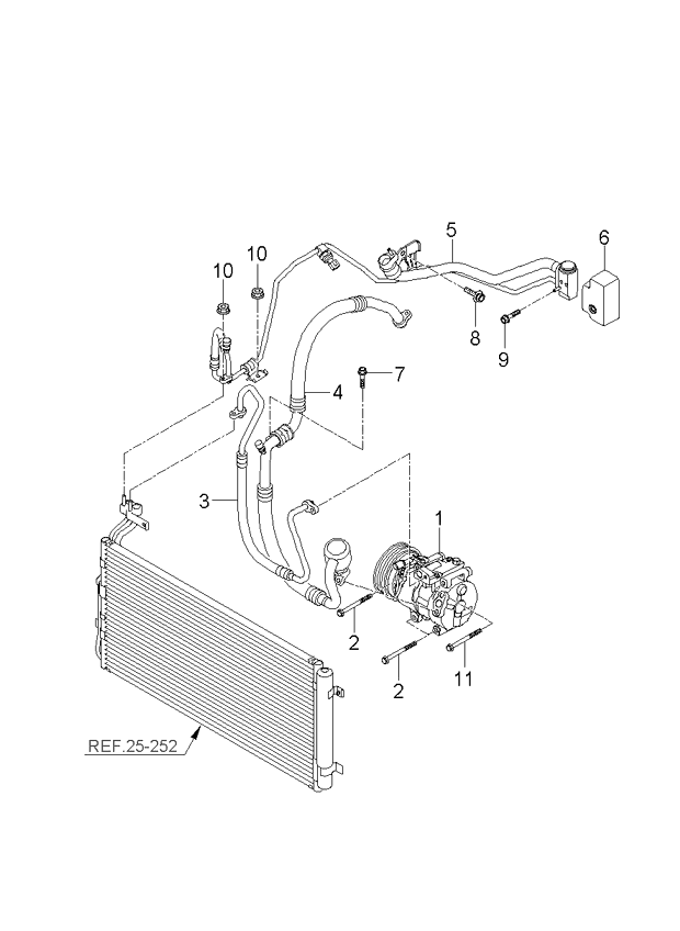 A/C SYSTEM - COOLER LINE, FRONT