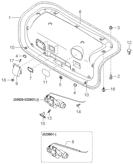 REAR SEAT BELT (-020901)