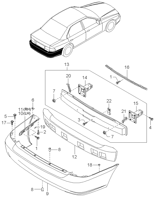 REAR SEAT BELT (-020901)