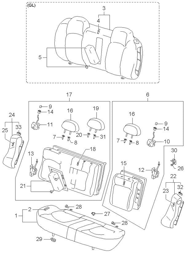 REAR SEAT BELT (-020901)